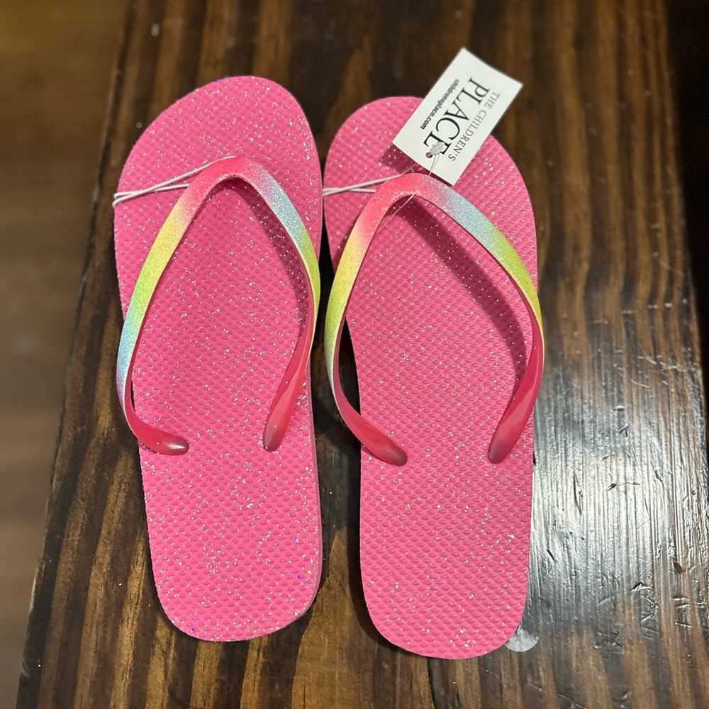 The Children's Place Pink Glitter Flip Flops